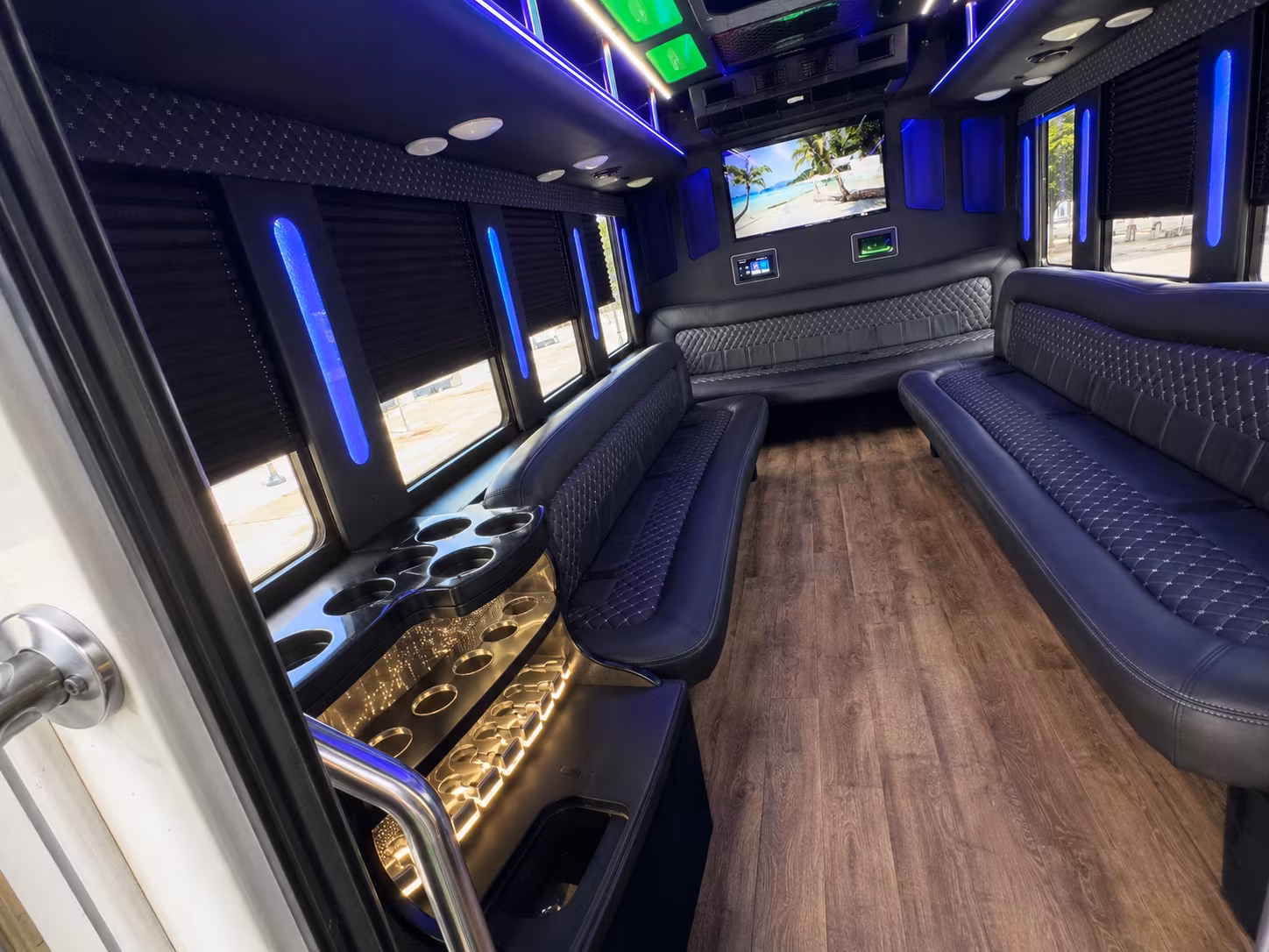 party buses that make the ride part of the night in garland